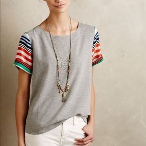 Anthropologie Porridge Mixed Media Top